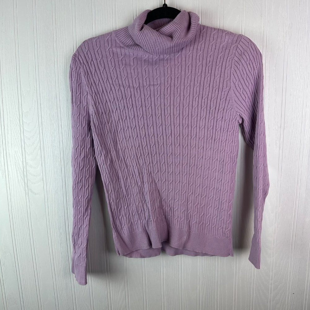 Talbots Turtleneck Pima‎ cotton Lavender size Medium